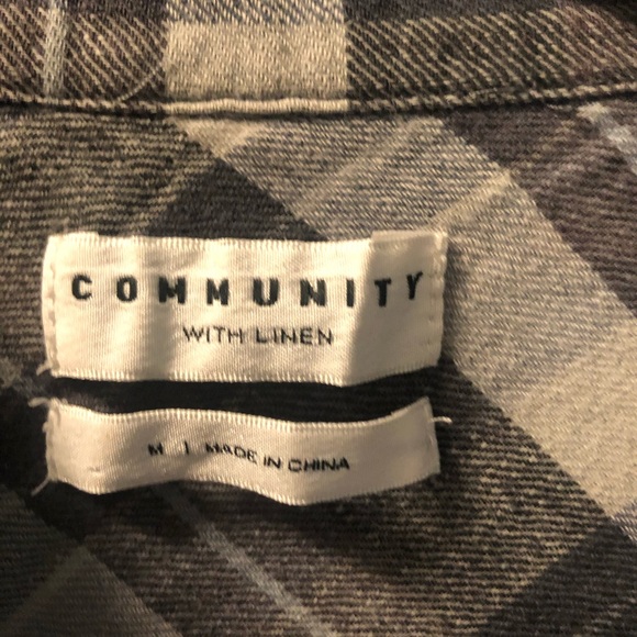COMMUNITY VERITAS PLAID LINEN SHIRT - Picture 6 of 6